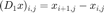 $(D_1x)_{i,j}=x_{i+1,j}-x_{i,j}$