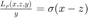 $\frac{L_\rho(x,z,y)}{y}=\sigma (x-z)$