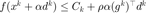 $f(x^k+\alpha d^k)\le C_k+\rho\alpha (g^k)^\top d^k$