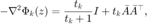 $$ \displaystyle -\nabla^2\Phi_k(z)=\frac{t_k}{t_k+1}I+t_k\bar{A}\bar{A}^\top, $$