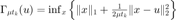 $\Gamma_{\mu t_k}(u)=\inf_x\left\{\|x\|_1+\frac{1}{2\mu t_k}\|x-u\|_2^2\right\}$