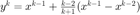 $y^k=x^{k-1}+\frac{k-2}{k+1}(x^{k-1}-x^{k-2})$