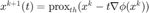 $x^{k+1}(t) = \mathrm{prox}_{t h}(x^k - t \nabla \phi(x^k))$