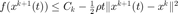 $f(x^{k+1}(t))\le C_k - \frac{1}{2}\rho t \| x^{k+1}(t)-x^k\|^2$