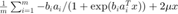 $\frac{1}{m}\sum_{i=1}^m -b_ia_i/(1+\exp(b_ia_i^Tx))+2\mu x$