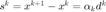 $s^k=x^{k+1}-x^k=\alpha_kd^k$