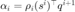 $\alpha_i=\rho_i(s^i)^\top q^{i+1}$