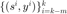 $\{(s^i,y^i)\}_{i=k-m}^{k}$