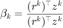 $\displaystyle\beta_{k}=\frac{(r^{k})^\top z^{k}}{(r^{k})^\top z^{k}}$