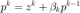 $\displaystyle p^{k}=z^{k}+\beta_{k} p^{k-1}$