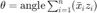 $\theta=\mathrm{angle}\sum_{i=1}^n(\bar{x}_iz_i)$