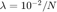 $\lambda=10^{-2}/N$